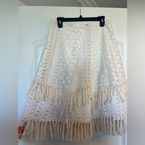See by Chloé Cream Crochet Fringe Skirt – Size 42 (Custom Altered) - Picture 4 of 9